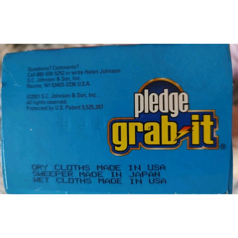 Pledge GRAB IT Sweeper with 10 Dry Cloths and 2 Wet Floor Wipes Unscented NOS